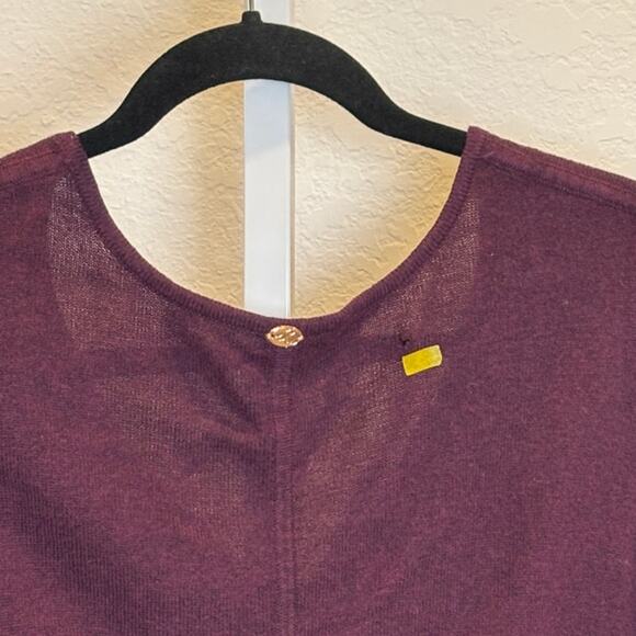 Melissa McCarthy Seven Eggplant Purple Knit Poncho Plus Size 1X - Picture 3 of 4